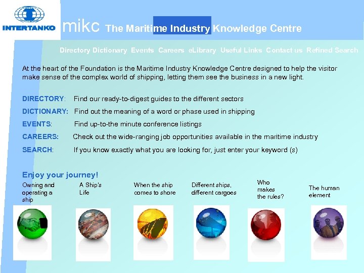 mikc The Maritime Industry Knowledge Centre Directory Dictionary Events Careers e. Library Useful Links