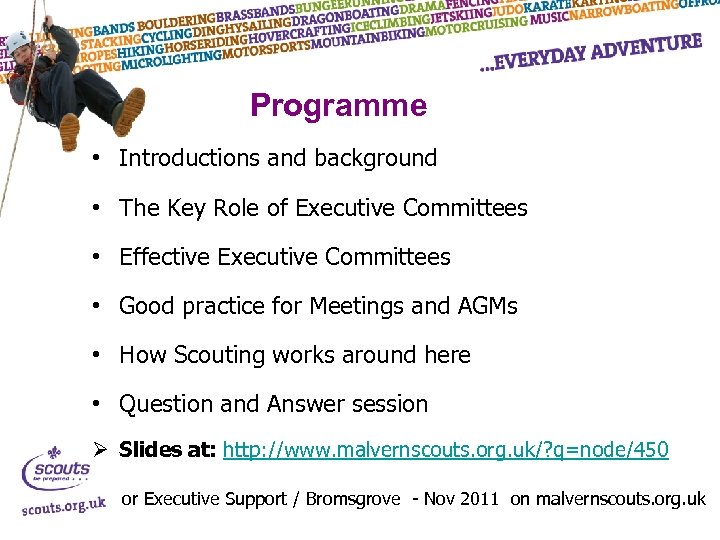 Programme • Introductions and background • The Key Role of Executive Committees • Effective