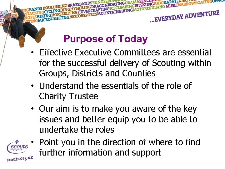 Purpose of Today • Effective Executive Committees are essential for the successful delivery of