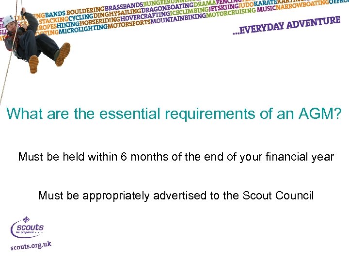 What are the essential requirements of an AGM? Must be held within 6 months