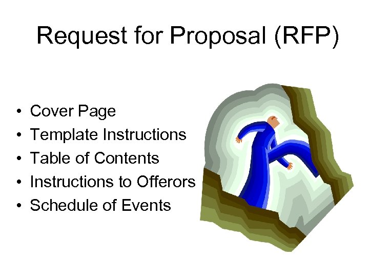 Request for Proposal (RFP) • • • Cover Page Template Instructions Table of Contents