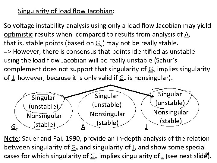 Singularity of load flow Jacobian: So voltage instability analysis using only a load flow