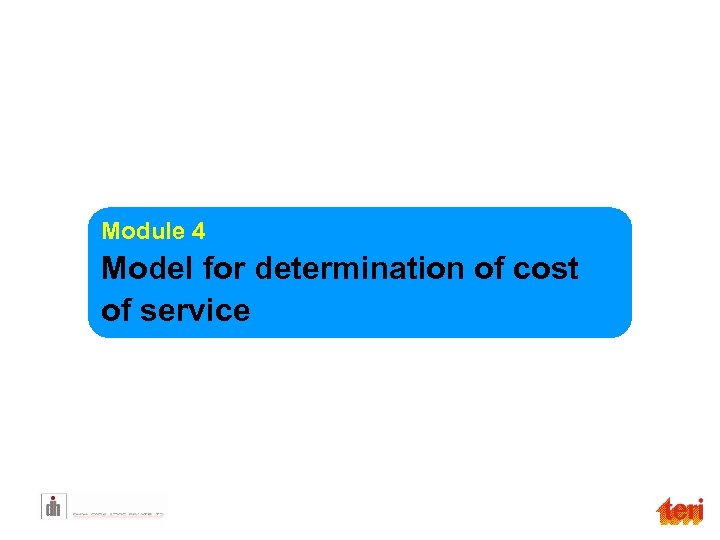 Module 4 Model for determination of cost of service 