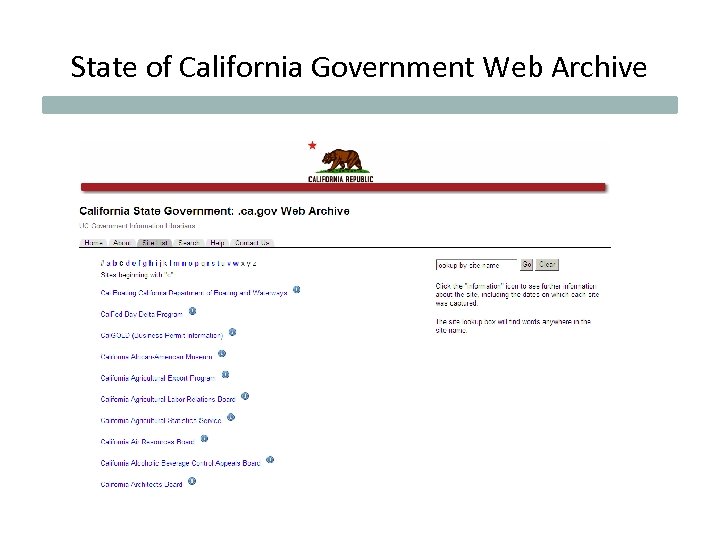 State of California Government Web Archive 