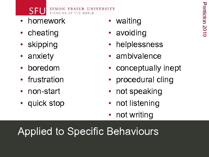 homework cheating skipping anxiety boredom frustration non-start quick stop • • • waiting avoiding