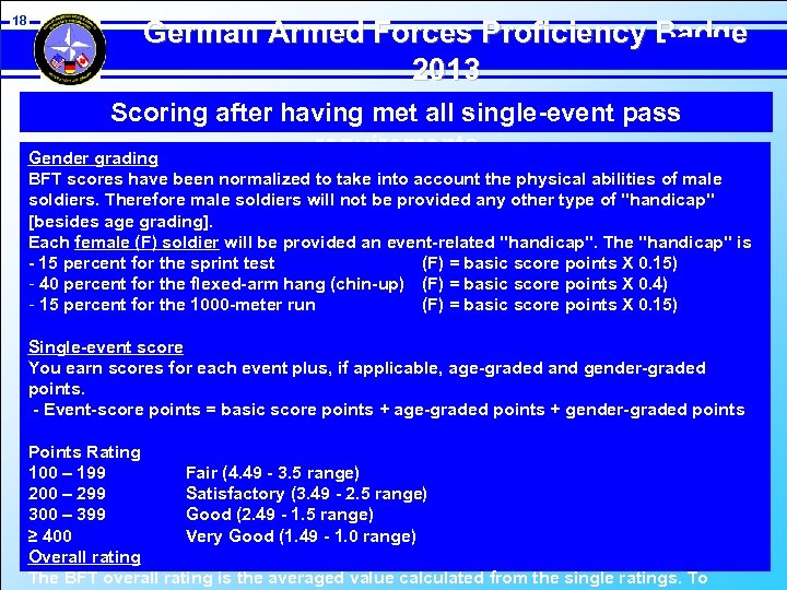 18 German Armed Forces Proficiency Badge 2013 Scoring after having met all single-event pass