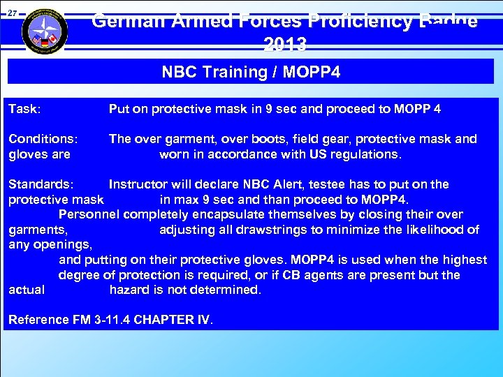 27 German Armed Forces Proficiency Badge 2013 NBC Training / MOPP 4 Task: Put