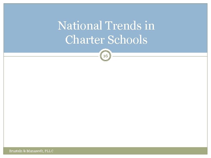 National Trends in Charter Schools 16 Brustein & Manasevit, PLLC 