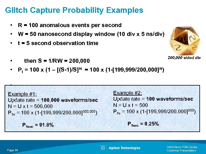 Glitch Capture Probability Examples • R = 100 anomalous events per second • W