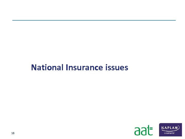  National Insurance issues 18 