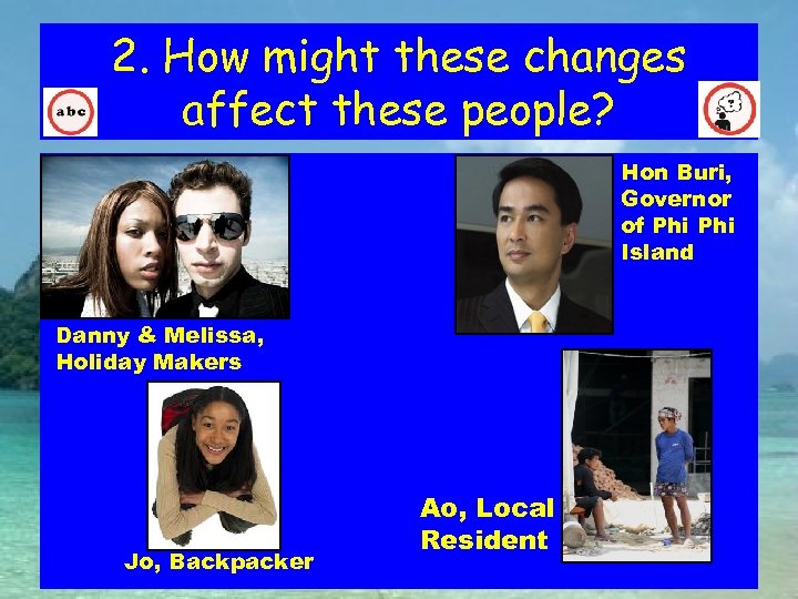 2. How might these changes affect these people? Hon Buri, Governor of Phi Island