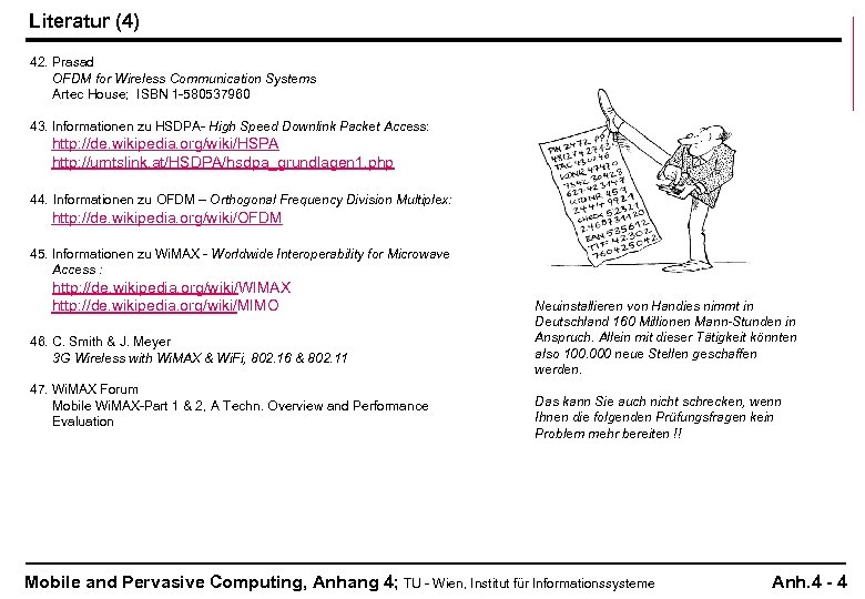Literatur (4) 42. Prasad OFDM for Wireless Communication Systems Artec House; ISBN 1 -580537960