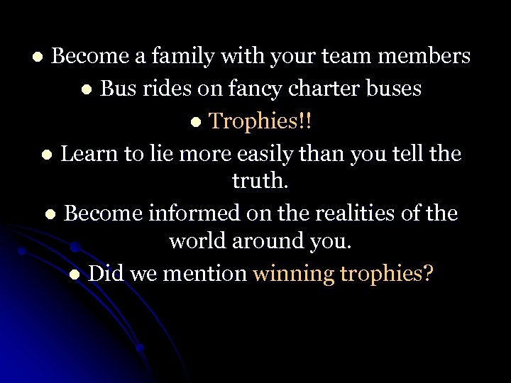 Become a family with your team members l Bus rides on fancy charter buses