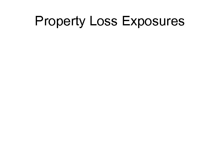 Property Loss Exposures 