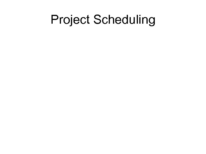 Project Scheduling 