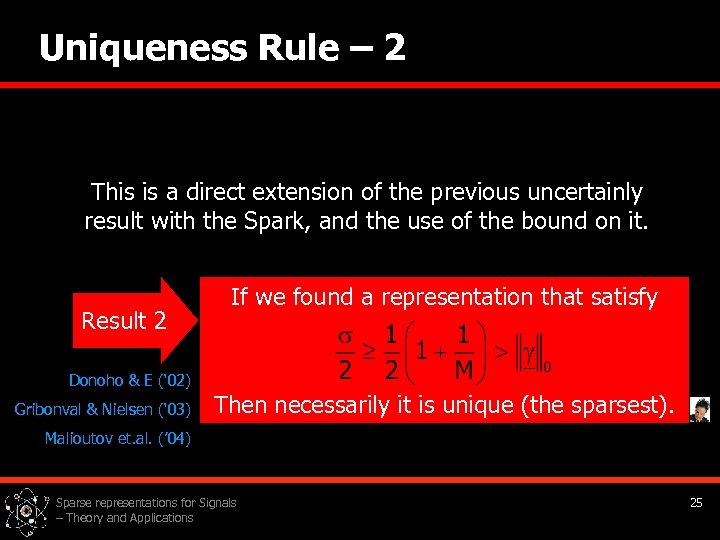Uniqueness Rule – 2 This is a direct extension of the previous uncertainly result