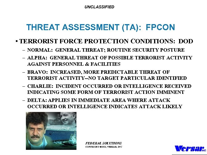UNCLASSIFIED THREAT ASSESSMENT (TA): FPCON • TERRORIST FORCE PROTECTION CONDITIONS: DOD – NORMAL: GENERAL