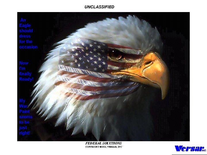 UNCLASSIFIED FEDERAL SOLUTIONS COPYRIGHT © 2003, VERSAR, INC 
