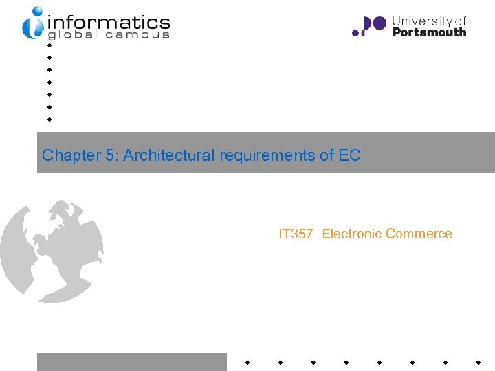 Chapter 5: Architectural requirements of EC IT 357 Electronic Commerce 1 
