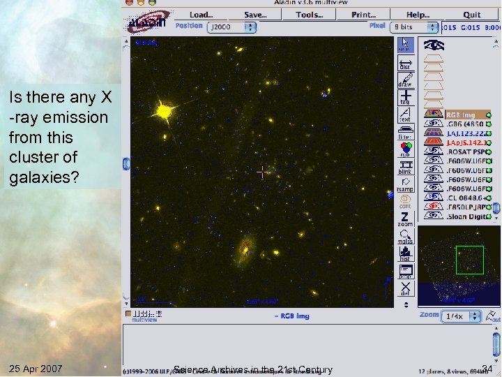 Is there any X -ray emission from this cluster of galaxies? 25 Apr 2007