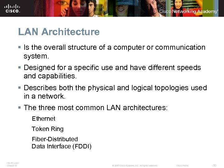 LAN Architecture § Is the overall structure of a computer or communication system. §