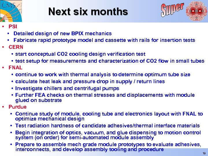 Next six months • PSI • Detailed design of new BPIX mechanics • Fabricate