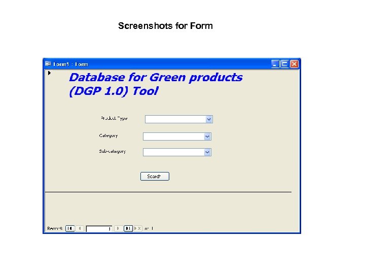 Screenshots for Form 