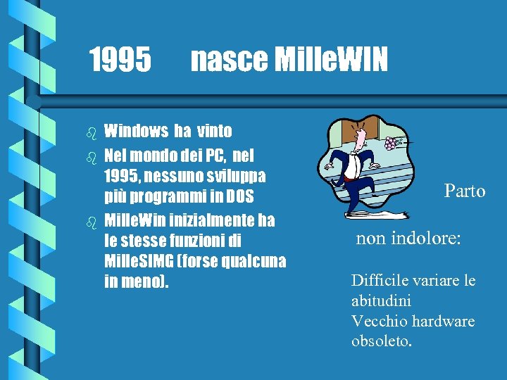 1995 b b b nasce Mille. WIN Windows ha vinto Nel mondo dei PC,