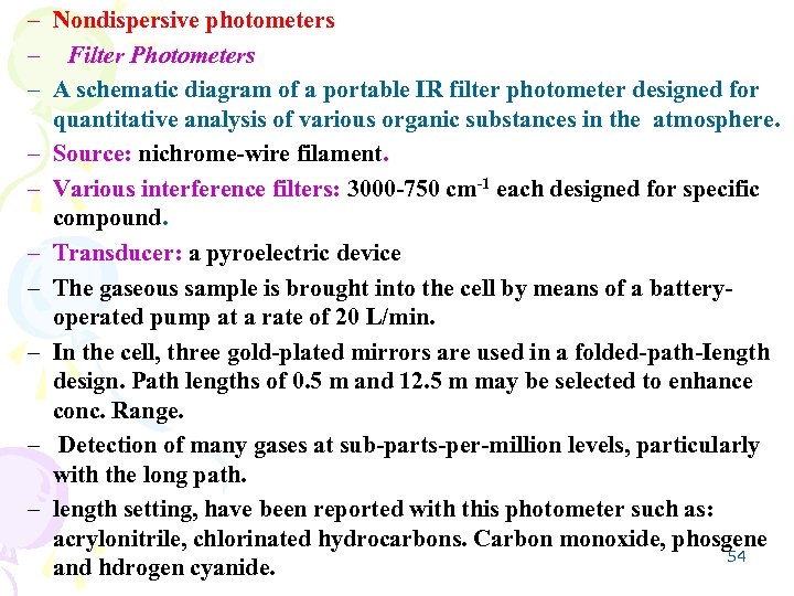– Nondispersive photometers – Filter Photometers – A schematic diagram of a portable IR