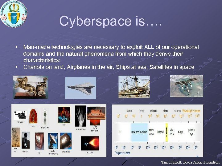 Cyberspace is…. § § Man-made technologies are necessary to exploit ALL of our operational