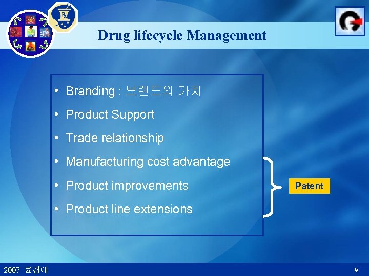 Drug lifecycle Management • Branding : 브랜드의 가치 • Product Support • Trade relationship