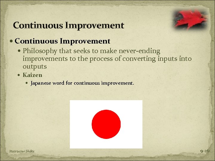 Continuous Improvement Philosophy that seeks to make never-ending improvements to the process of converting