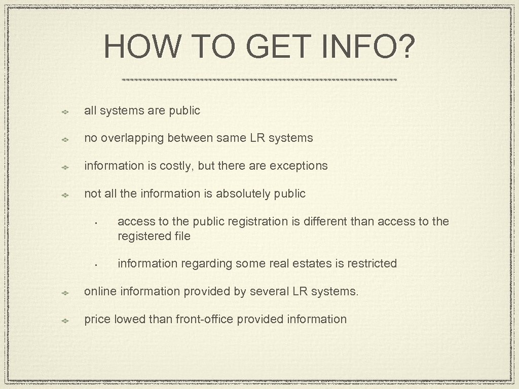 HOW TO GET INFO? all systems are public no overlapping between same LR systems