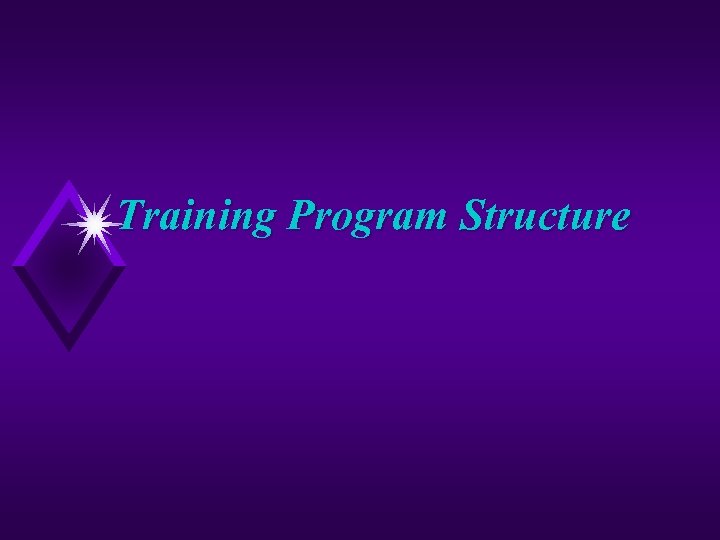 Training Program Structure 