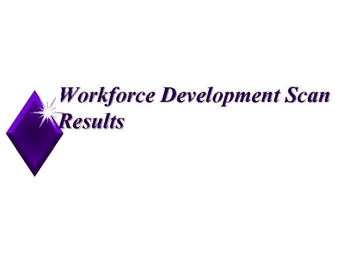 Workforce Development Scan Results 