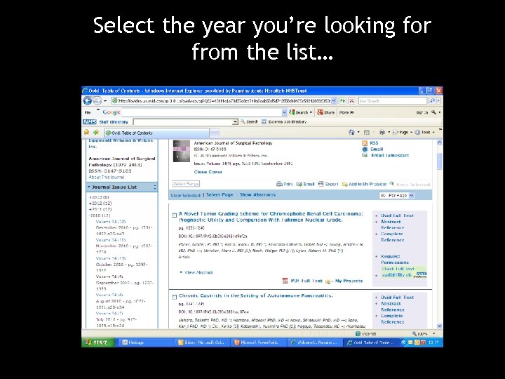 Select the year you’re looking for from the list… 