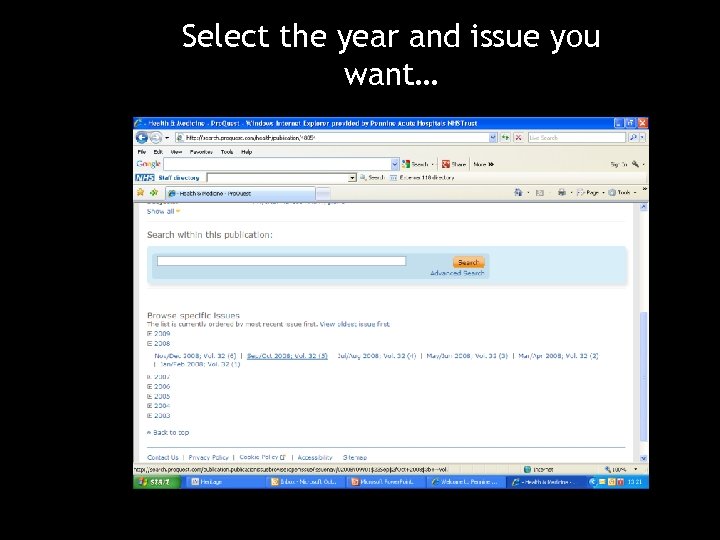 Select the year and issue you want… 