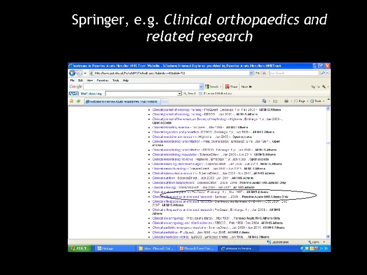 Springer, e. g. Clinical orthopaedics and related research 