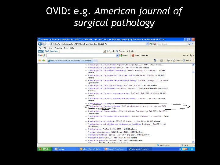 OVID: e. g. American journal of surgical pathology 