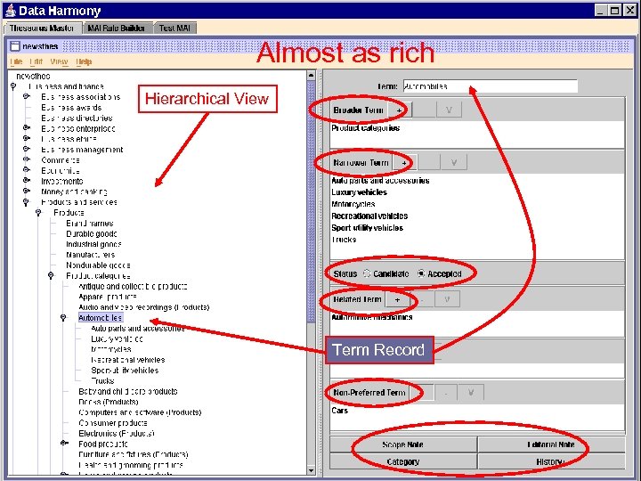 Almost as rich Hierarchical View Term Record 