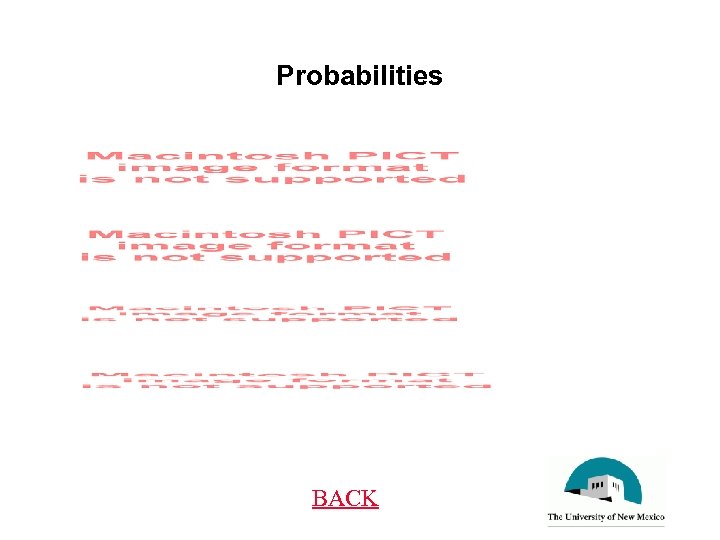 Probabilities BACK 