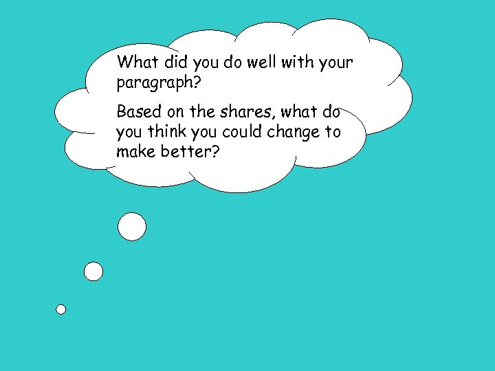 What did you do well with your paragraph? Based on the shares, what do