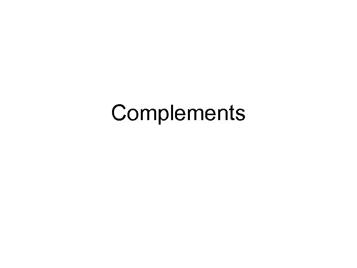 Complements 