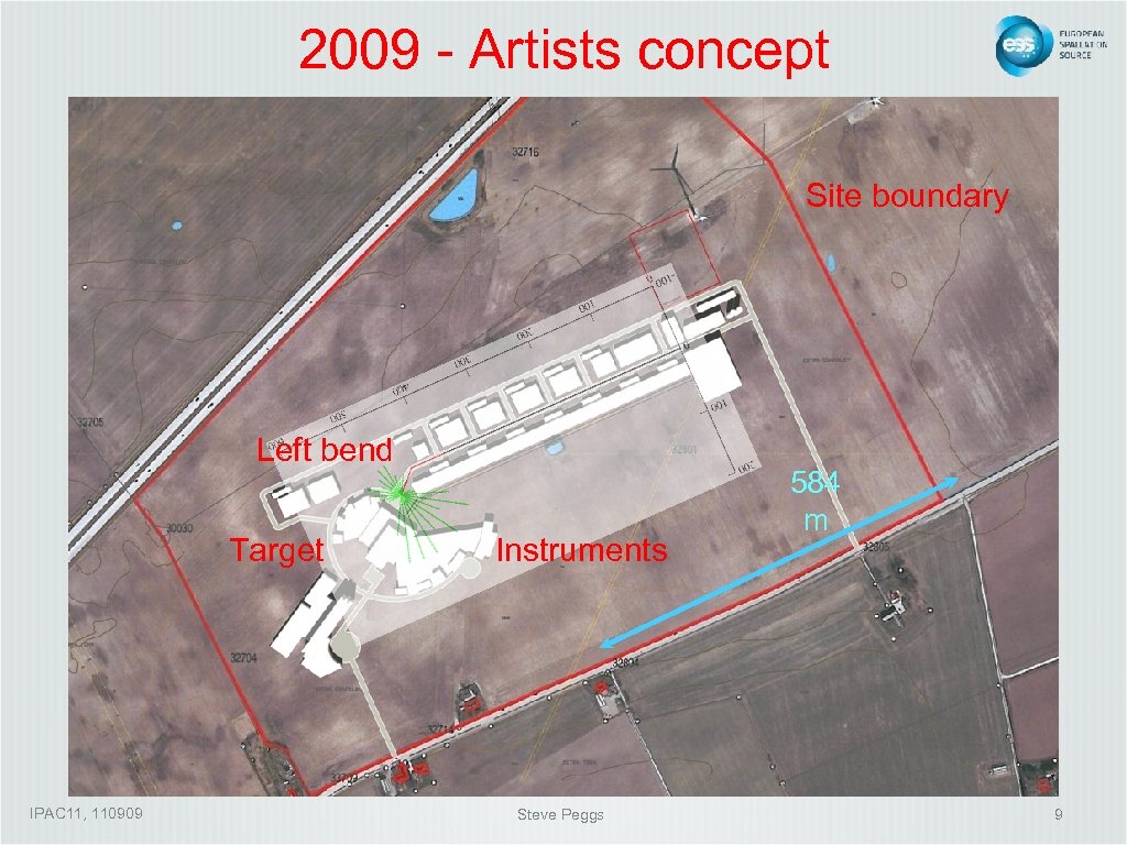 2009 - Artists concept Site boundary Left bend Target IPAC 11, 110909 Instruments Steve
