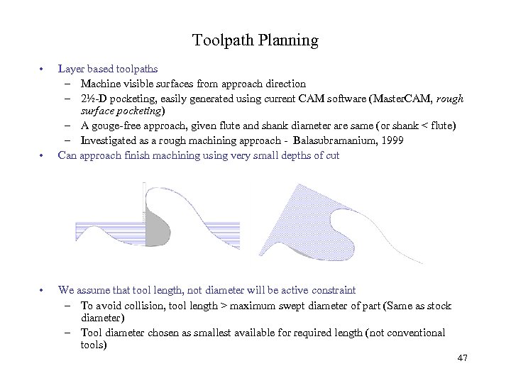 Toolpath Planning • • • Layer based toolpaths – Machine visible surfaces from approach