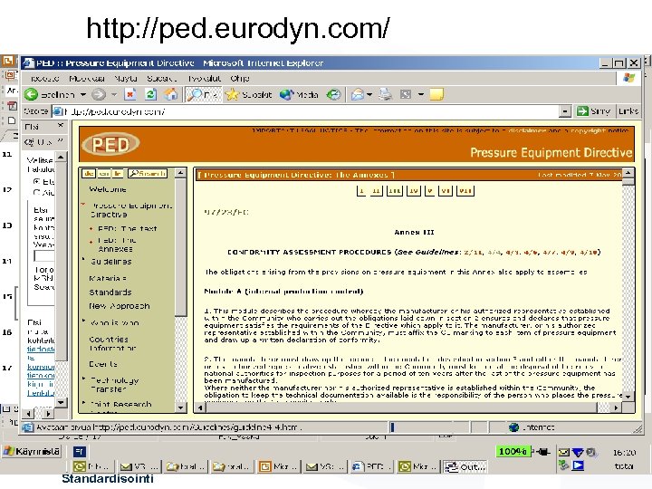 http: //ped. eurodyn. com/ A-L Tyry Standardisointi 