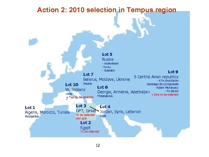 Action 2: 2010 selection in Tempus region Lot 5 Russia - Hohenheim -Turku -