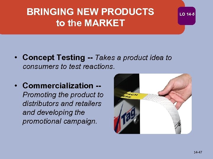 BRINGING NEW PRODUCTS to the MARKET LO 14 -5 • Concept Testing -- Takes
