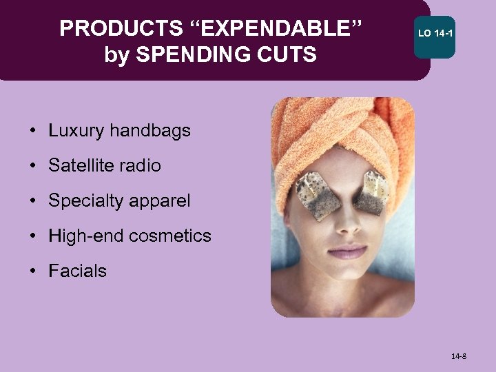 PRODUCTS “EXPENDABLE” by SPENDING CUTS LO 14 -1 • Luxury handbags • Satellite radio