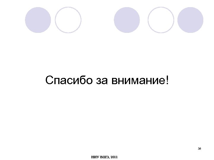 Спасибо за внимание! 38 НИУ ВШЭ, 2011 